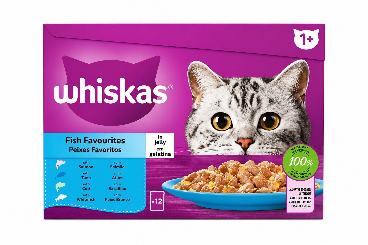 WHISKAS FISH FAVOURITE IN JELLY (12X85G) - Image 1